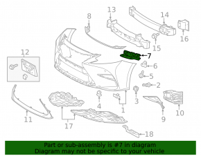Front bumper mount left Lexus ES300h ES350 13-18