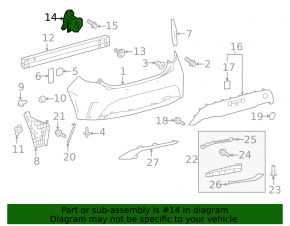 Left rear bumper reinforcement fang for Toyota Corolla 20-23 Japan built