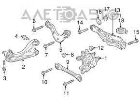 Lower rear left transverse control arm Honda CRV 17-22