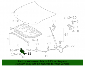Hood Lock Lexus ES250 ES350 20-