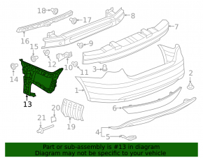 Rear bumper mount left VW Jetta 11-14 USA