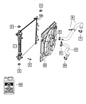 Engine Cooling Radiator Fasteners Left Lower Dodge Durango 14-