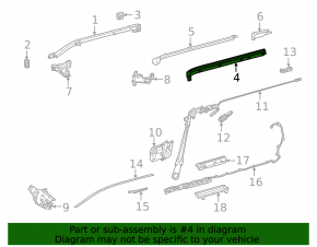 Door guide rear left central Toyota Sienna 21-25