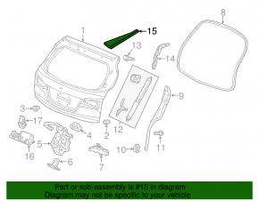 Roof trim rear right Acura MDX 14-20 under railing, scratches