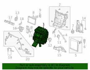 Heater assembly for Honda Civic XI FE/FL 22-26