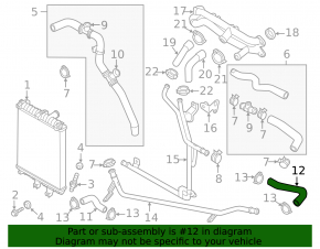 Lower left cooling pipe Audi Q7 4L 11-15 3.0