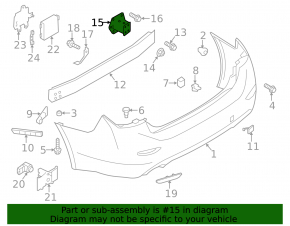 Rear bumper reinforcement fang right Infiniti Q50 14-