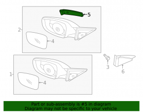 Right side mirror turn signal repeater for Hyundai Veloster 12-17