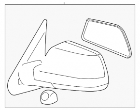 Left side mirror complete Toyota Sequoia 08-13 17 pins autozat, turn, heated, chrome