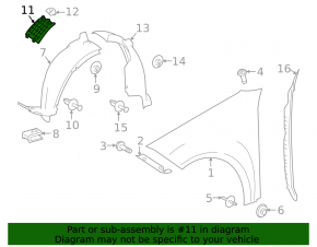Front left fender liner plug Mercedes GLC 16-22