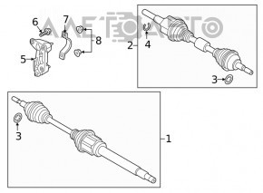 Front left half-shaft drive Ford Edge 19-24 2.0T
