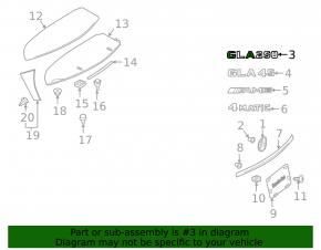 Mercedes GLA 17-20 GLA250 Trunk Door Emblem