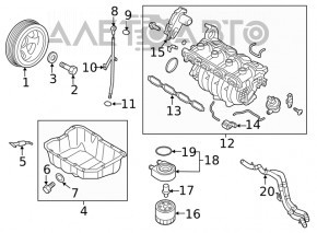 Engine oil cooler Hyundai Santa FE Sport 17-18 2.0T