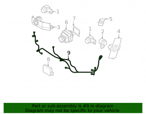 Volvo XC60 22-25 front bumper wiring for parking sensors, fog lights, camera, and park assist