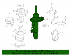 Shock absorber strut assembly front left BMW i4 22-26 M50, xDrive40
