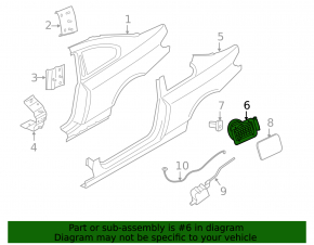 BMW 335i e92 07-13 fuel filler door housing