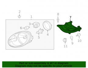 Headlight mount left VW Beetle 12-19