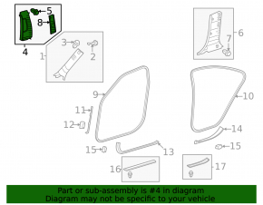 Left upper center pillar trim for Lexus ES350 07-09 beige