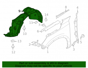 Front left fender liner for Nissan Pathfinder 22-25