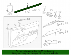 Glass seal inner door front left Toyota Camry v70 18-19