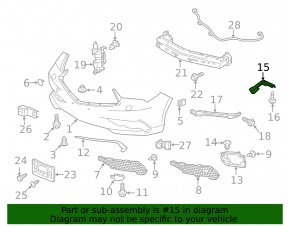 Front bumper mount right Acura TLX 15-20