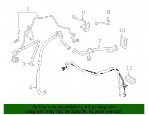 Thin rear air conditioner hose for Mitsubishi Outlander 18-22 PHEV