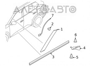 Left door sill seal Nissan Rogue 21-26 scratches