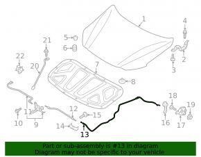 Hood Release Cable Rear Hyundai Elantra AD 19-20