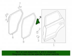 Door plug triangle inner rear right Kia Sorento 10-15