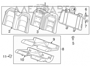 Rear seats, 2nd row, Chevrolet Camaro 16-convertible