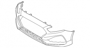 Front bumper bare Hyundai Sonata 18-19 sport