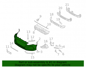 Front bumper bare Hyundai Sonata 18-19 sport