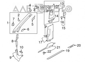 Upper left front pillar trim Audi A3 8V 15-20 4d black, scratches