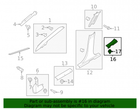 Door sill trim rear left Ford Fiesta 11-19 black, scratch