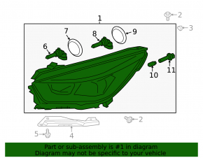 Headlight front left bare Ford Escape MK3 17-19 rest halogen, dark