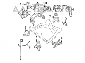 Engine mount rear Nissan Murano z51 09-14