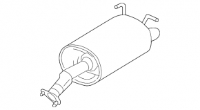 Rear muffler with barrel Honda CRV 15-16 2.4