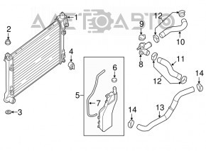 Radiator cooling water Nissan Sentra 13-19 1.8 MKPP