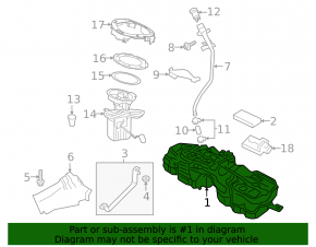 Fuel tank Volvo V90 17-21 usa T5, T6
