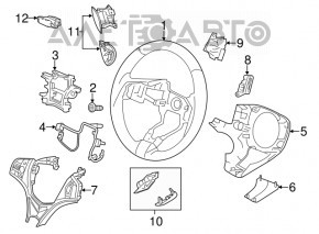 Lane Keeping Assist Control Button Under Steering Wheel Acura MDX 14-16