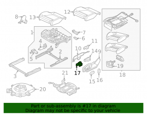 Audi Q7 Driver Seat Lumbar Support Control 16- Black