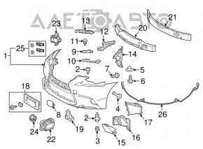 Front bumper mount left Lexus IS 14-16 prerest