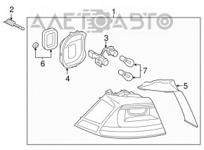 Light outer wing left VW Golf 15-17 usa