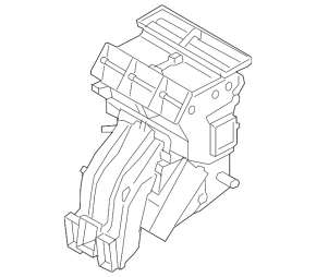 The bare heater housing of the VW Jetta 19-26 air conditioner under dry heating