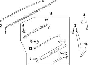 Door trim side rear right Subaru Outback 20-23 front