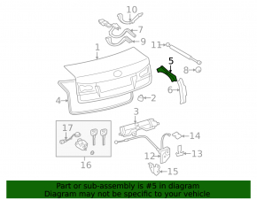 Trunk opening trim inner right Lexus IS 06-13 upper