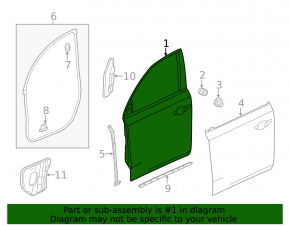 Door bare front right Acura MDX 14-20
