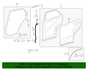 Lexus NX200t NX300 NX300h 15-21 front rear right door seal