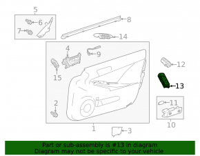 Front left window lift control for Lexus IS 14-24