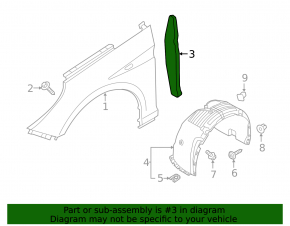 Seal wing door-wing left Hyundai Sonata 15-19